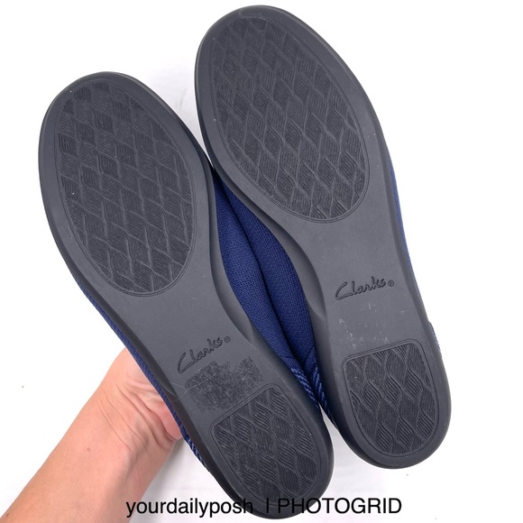 Clarks blue knit Carly Charm washable stretch loafer flats US 6.5 - Picture 10 of 15